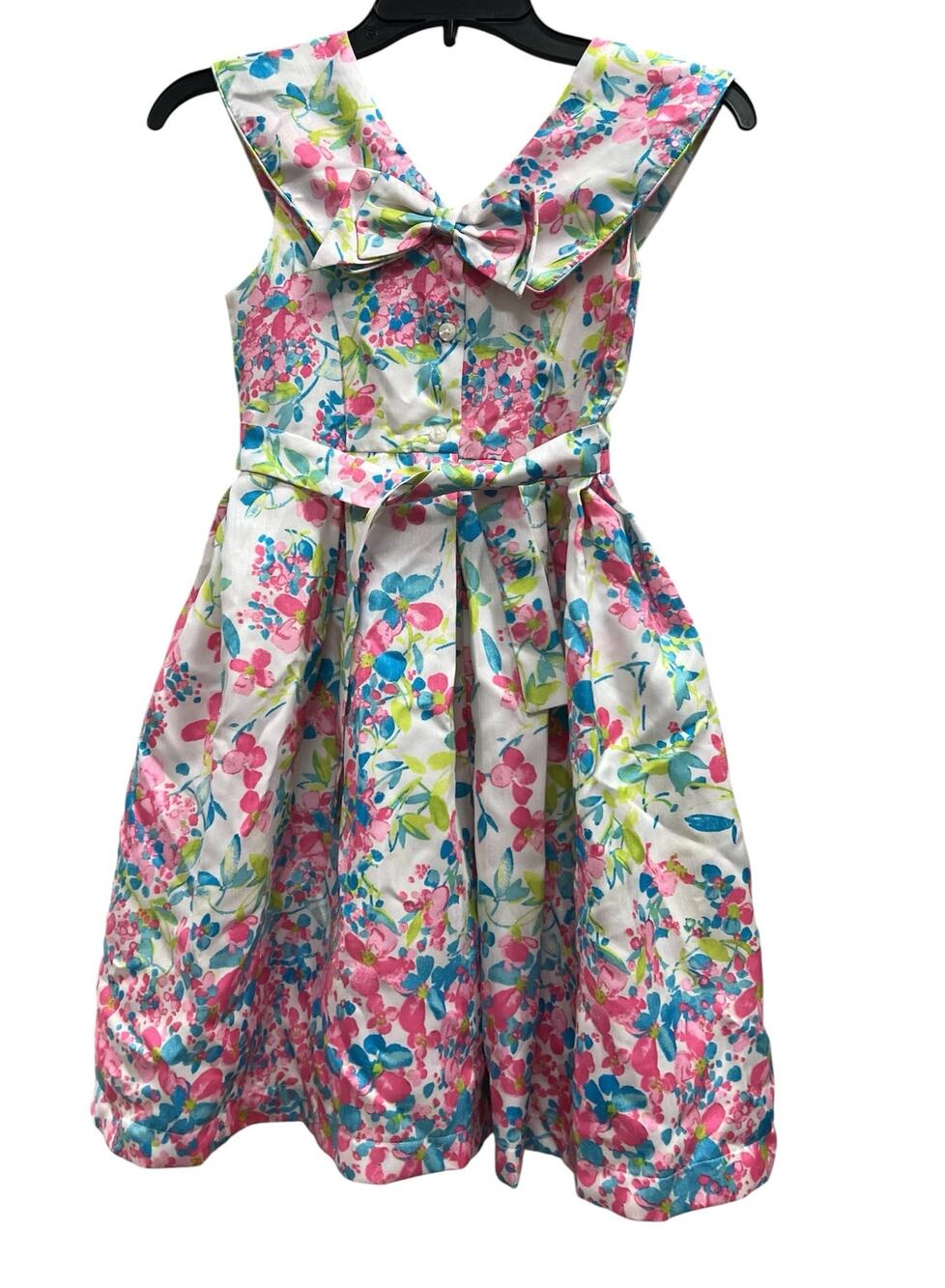 Jona Michelle girls pink floral fancy garden tea dress sz 8